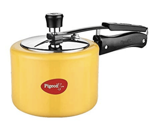 Pigeon by Stovekraft Chroma Yellow 5 litres Chroma Induction Base Aluminium Pressure Cooker, 5 litres, Yellow